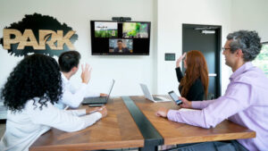Users in meeting room